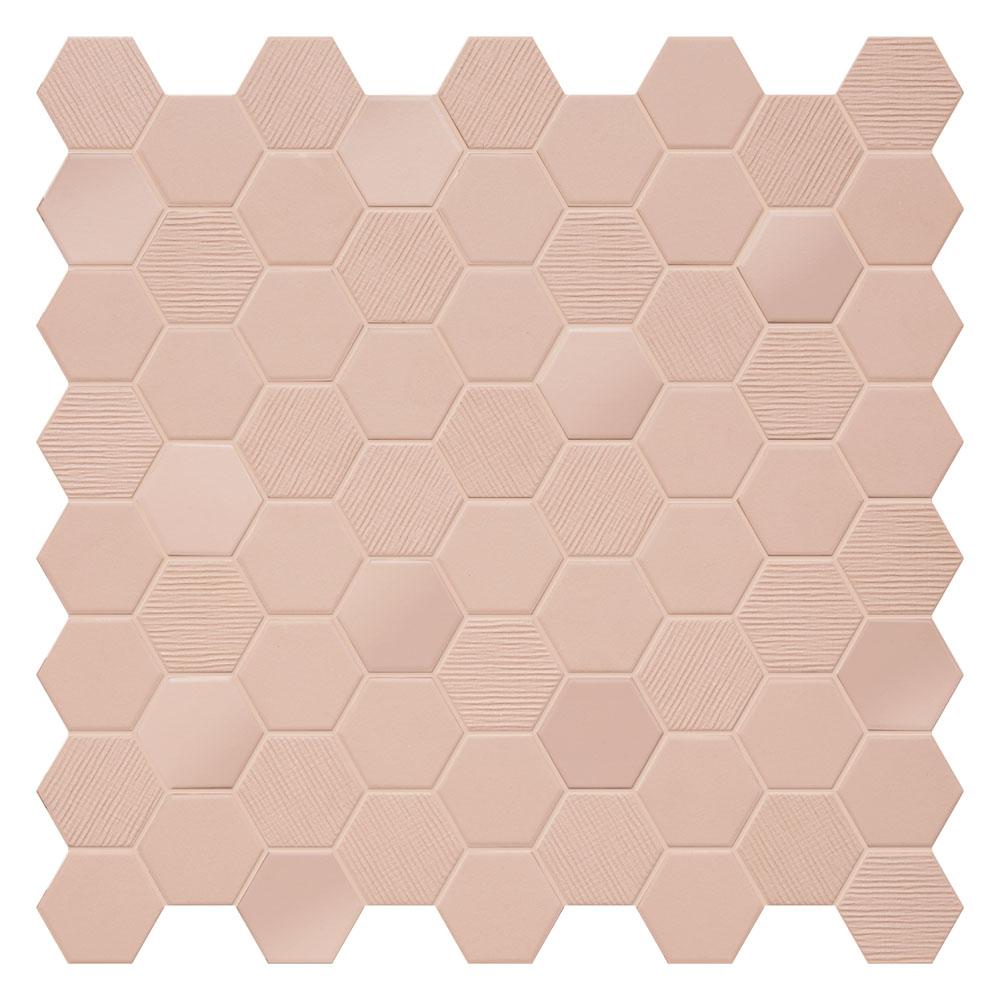 Hexa Rosy Blush 6-kulmainen mosaiikkilaatta